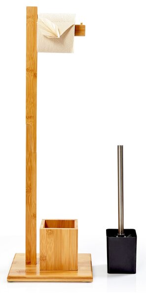 Blumfeldt Set WC incl. scopino di bambù da 23x74x19,5cm resistente all'umidità