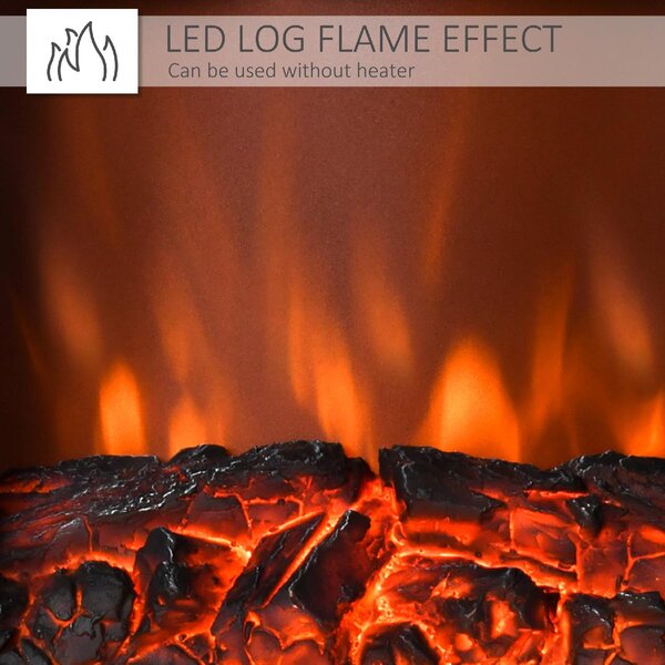 DecHome Camino Elettrico Effetto Fiamma e 3 Lati Aperti Temperatura Regolabile Copertura 20-25mq Nero - 222V90BK/820