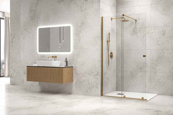 Box doccia walk in scorrevole 120 cm finitura oro | KNM4000W-G - KAMALU