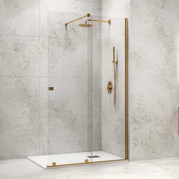 Box doccia walk in scorrevole 120 cm finitura oro | KNM4000W-G - KAMALU