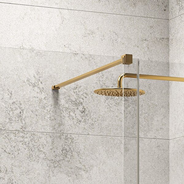 Box doccia walk in scorrevole 120 cm finitura oro | KNM4000W-G - KAMALU