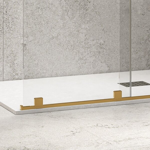 Box doccia walk in scorrevole 120 cm finitura oro | KNM4000W-G - KAMALU