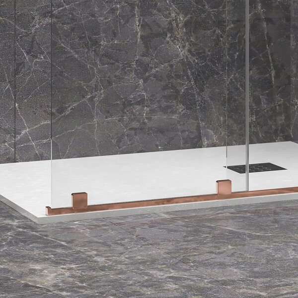 Box doccia walk in scorrevole 120 cm finitura oro rosa | KNM4000W-GR - KAMALU