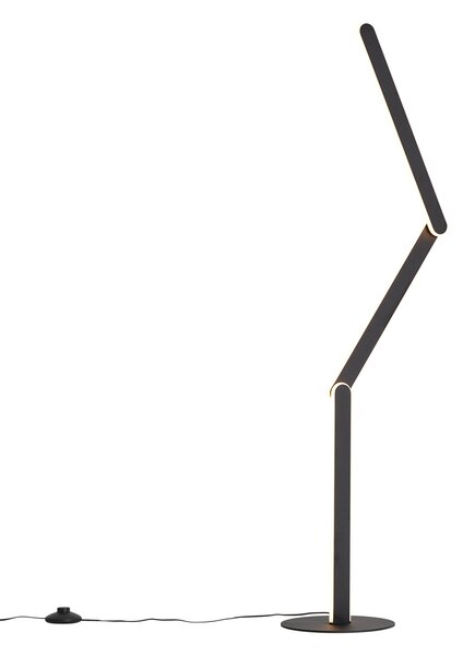 Lampada da terra di design nera con LED dimmerabile a 3 livelli - Gate