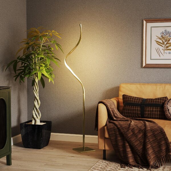 DecHome Lampada da Terra LED Moderna a Spirale 3 Luminosit Piantana in Alluminio colore Oro