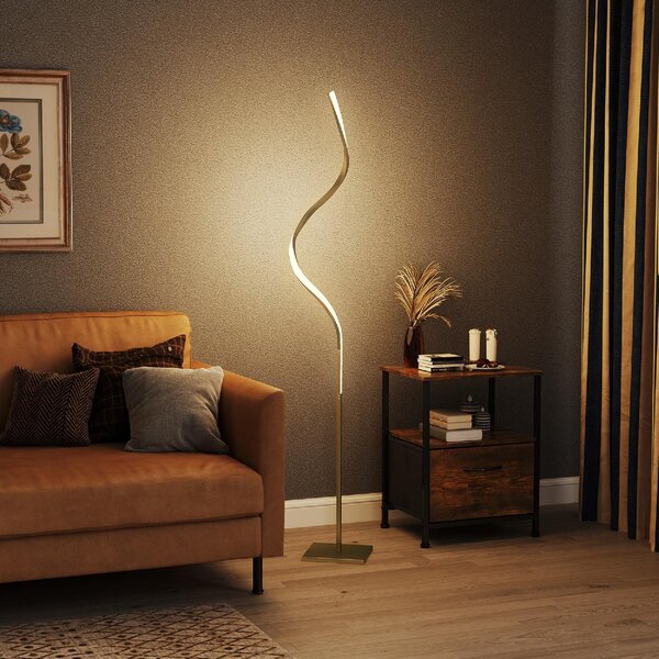 DecHome Lampada da Terra LED Moderna a Spirale 3 Luminosit Piantana in Alluminio colore Oro