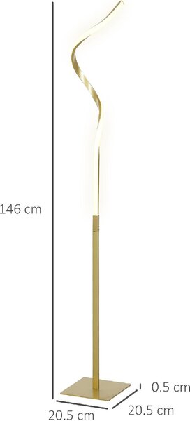 DecHome Lampada da Terra LED Moderna a Spirale 3 Luminosit Piantana in Alluminio colore Oro