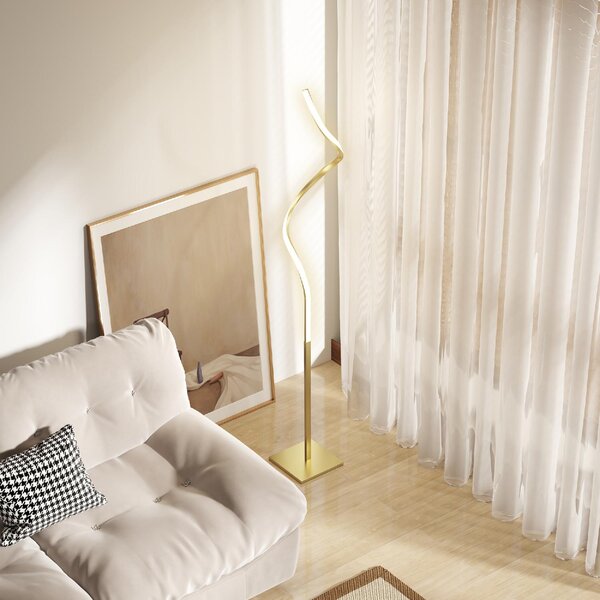 DecHome Lampada da Terra LED Moderna a Spirale 3 Luminosit Piantana in Alluminio colore Oro