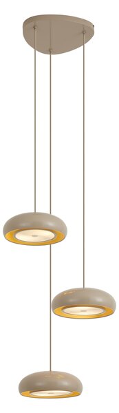 Lampada a sospensione retrò tortora con paralume in metallo a 6 luci - Macaron