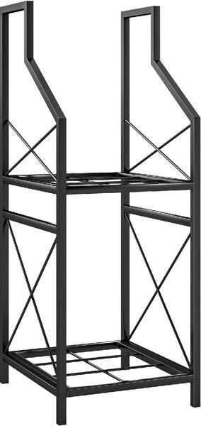 VivaGarden Portalegna a 2 Livelli in Metallo con Base Rialzata 34x30x80 cm colore Nero - W745BK