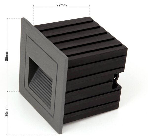 ORION Applique a LED da incasso Loro, antracite, larghezza 8,5 cm, alluminio Loro, Nero, Alluminio, Moderno, Applique da esterni