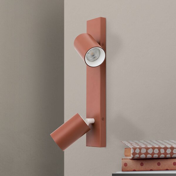 ORION Faretto da soffitto Penn, rosso corallo, lunghezza 35 cm, alluminio/acciaio