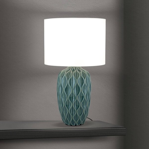 ORION Lampada da tavolo Tortuga, Bianco / Opale, Soggiorno / Sala da pranzo, Ceramica, Lampada da tavolo