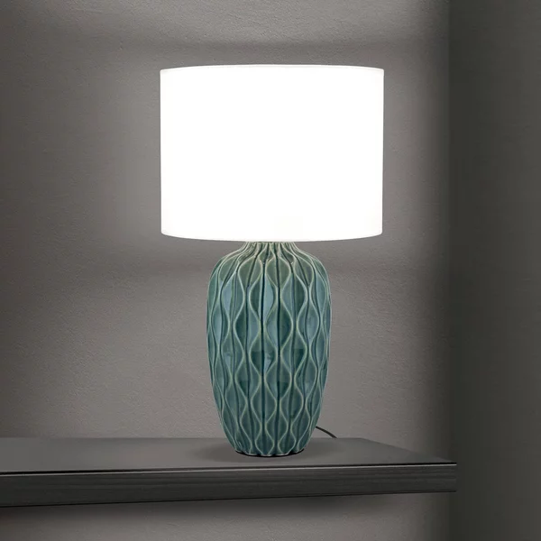 ORION Lampada da tavolo Tortuga, Bianco / Opale, Soggiorno / Sala da pranzo, Ceramica, Lampada da tavolo