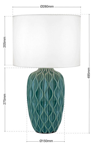 ORION Lampada da tavolo Tortuga, Bianco / Opale, Soggiorno / Sala da pranzo, Ceramica, Lampada da tavolo