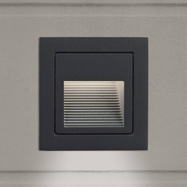 ORION Applique a LED da incasso Loro, antracite, larghezza 8,5 cm, alluminio Loro, Nero, Alluminio, Moderno, Applique da esterni