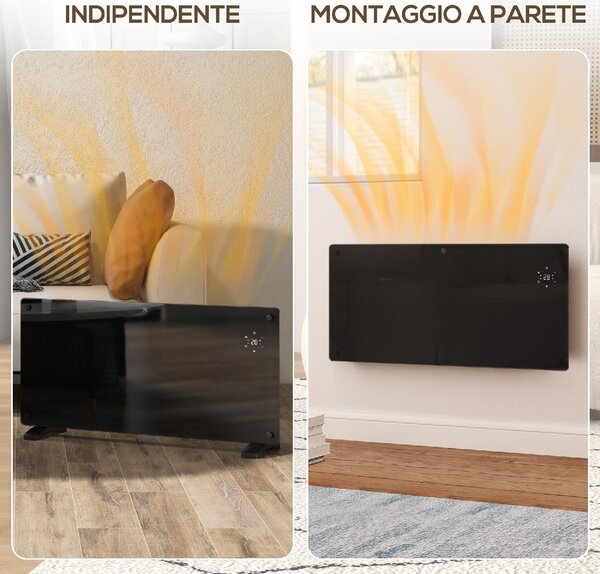 DecHome Riscaldatore a Convezione 2000W Temperatura Regolabile con Telecomando Timer 24h e Settimanale colore Nero - 682BKS552