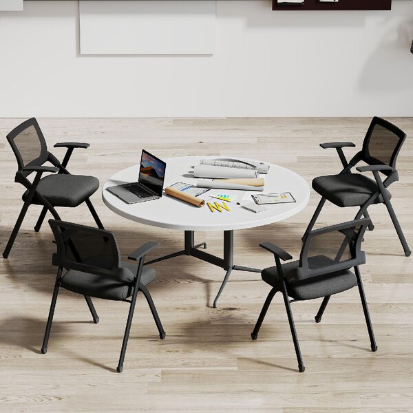 DecHome Sedia da Ufficio con Braccioli in Tessuto Mesh colore Nero