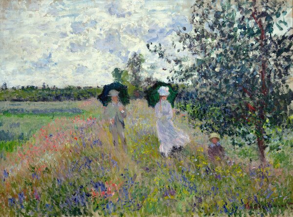 Riproduzione Promenade near Argenteuil 1873, Claude Monet