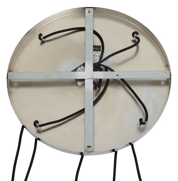 Design hanglamp chroom met ribbelglas 5-lichts - Walcott