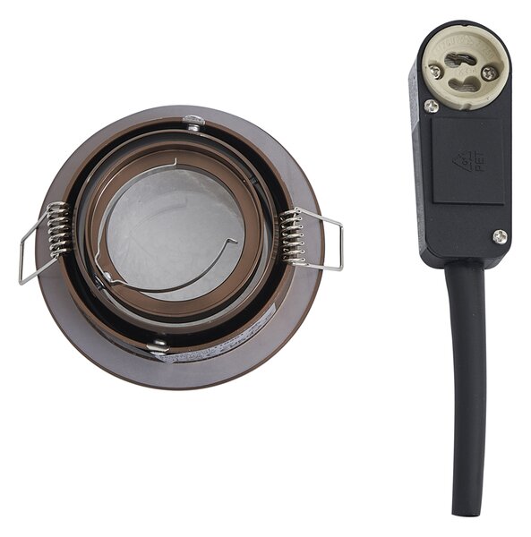 Set di 6 faretti da incasso moderni bronzo scuro orientabili e inclinabili IP44 - Chuck