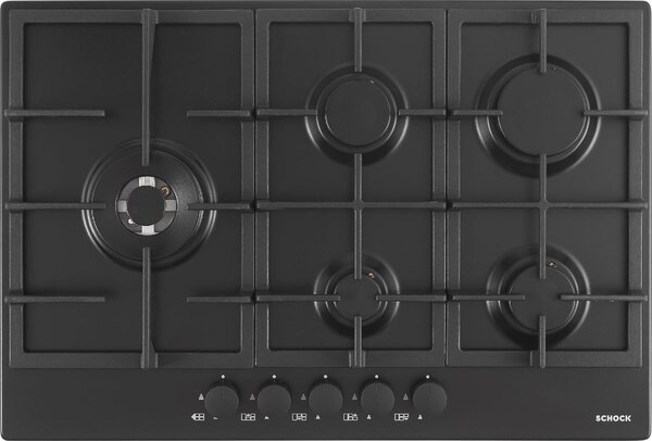 SCHOCK Piano Cottura 5 Fuochi a Gas Larghezza 75 cm colore Nero - STR85THBKN
