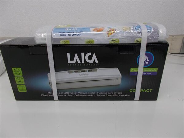 LAICA Kit Macchina Sottovuoto + 2 Rotoli 0.6 bar 9 lt/min 100 Watt - VT3210+VT3505