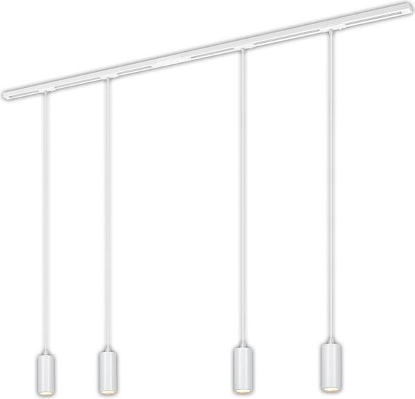 Sistema a binario Briloner Rail, set completo, 4x LED a sospensione, dimmerabili, alimentazione, bianco, 1,5 m