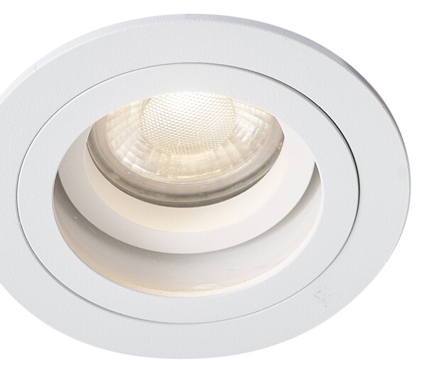 Set di 6 faretti da incasso moderni bianchi orientabili e inclinabili IP44 - Chuck