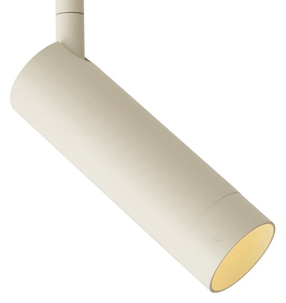 Sistema di illuminazione a binario moderno bianco con 6 faretti beige monofase - Slimline Uzzy