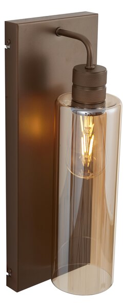 Applique Hotel Chic bronzo scuro con vetro ambrato - Stavelot