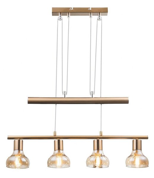 Lampada a sospensione Holly oro antico-ambra 4xE14x20W metallo dim.: 156x62x62 cm IP20 Rabalux