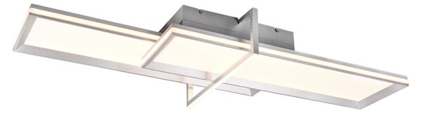 Grande lampada da soffitto a LED CHARLESTON, rettangolare, larghezza 103 cm, argento