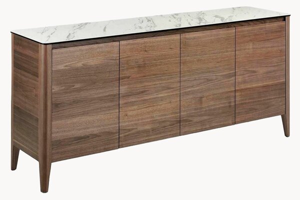 Credenza in legno con piano effetto marmo Vesuvio