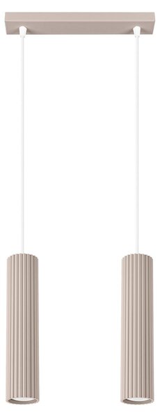 Lampada a sospensione KARBON 2 taupe 2xGU10 10W alluminio 90x6.5x30cm Sollux Lighting