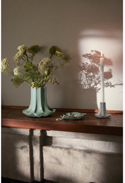 Vaso verde chiaro in ceramica (altezza totale 20,5 cm) Kantarel – Kähler Design