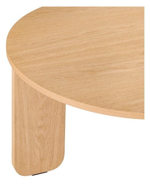 Tavolino da salotto rotondo di colore naturale con piano effetto rovere ø 75 cm Kuvu – noo.ma