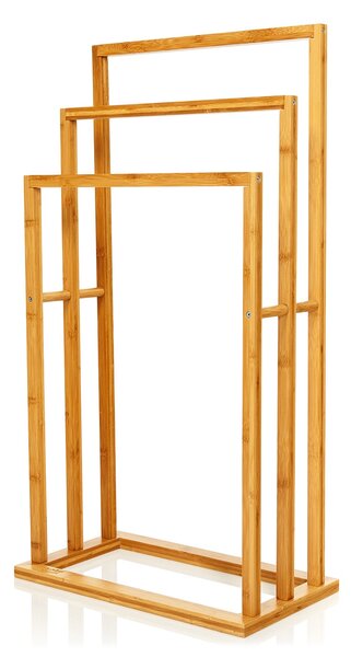 Blumfeldt Portasciugamani a 3 aste, 42 x 80 x 24 cm, design a gradini, bambù