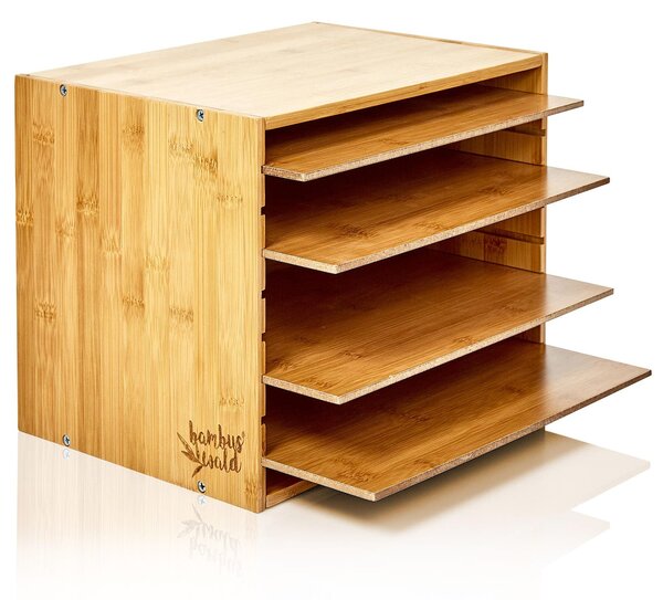 Blumfeldt Organizer, portalettere, 5 scomparti, dimensioni 30,5x24x22,5 cm, bambu