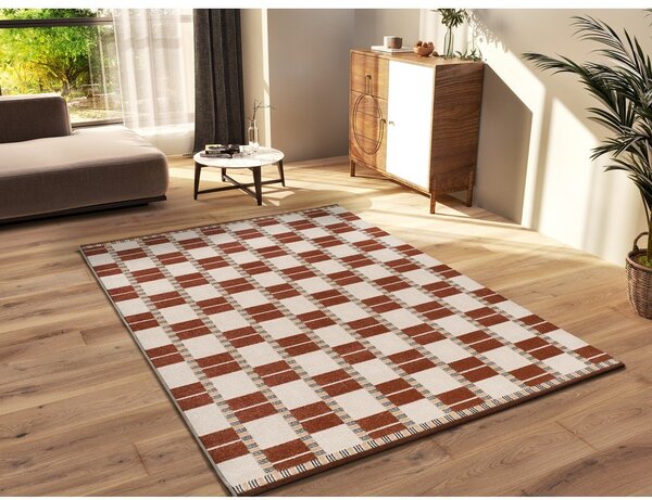 Tappeto beige/color terracotta 133x190 cm Astra – Universal