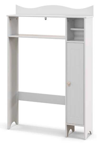 Costway Armadietto sopra wc con portarotolo ripiani regolabili, Scaffale per bagno sopra la toilette autoportante Bianco