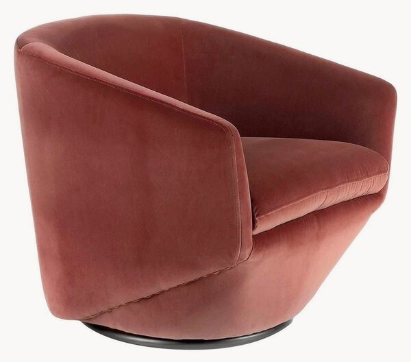 Poltrona girevole in velluto Carry