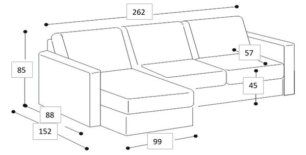 Divano angolare color antracite (con penisola a destra/con chaise lounge) con rivestimento in ciniglia Fabian – Scandic