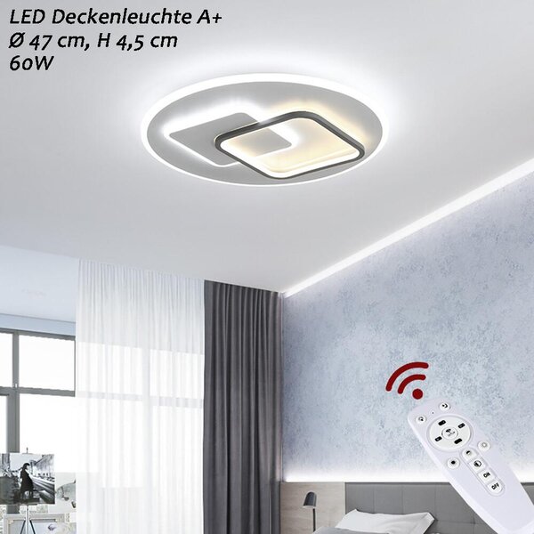 NEW Euroton 9643-YX Ø 47 cm, 4,5 cm Plafoniera LED con telecomando Colore della luce/luminosità regolabile