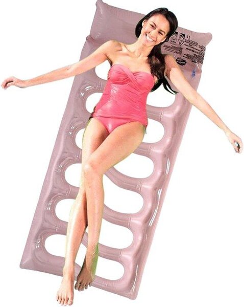 Materassino gonfiabile per piscina - Dimensioni 160 x 80 x 13 cm - Lettino gonfiabile per piscine, laghi e spiagge - Colore rosa