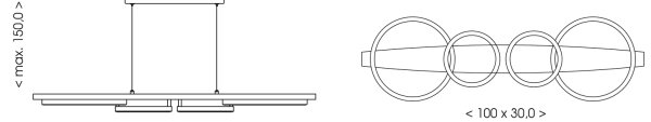 Brilagi - Lampadario LED sospeso con cavo PLANK LED/35W/230V 4000K 30x100 cm legno
