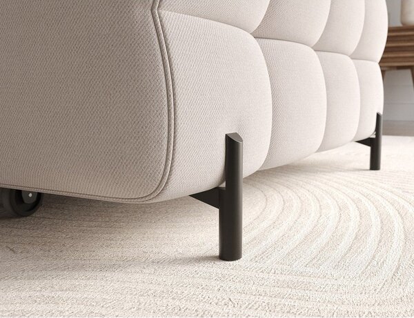 Divano angolare beige allungabile/con contenitore (con penisola a destra/con chaise lounge) e rivestimento in velluto Felro – ELTAP
