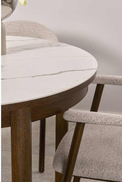 Tavolo da pranzo rotondo con piano in ceramica allungabile ø 120 cm Southampton – Actona