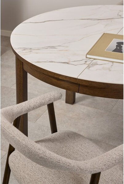Tavolo da pranzo rotondo con piano in ceramica allungabile ø 120 cm Southampton – Actona
