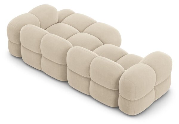 Divano angolare beige (con penisola a destra/con chaise lounge) con rivestimento in velluto Loretto – Cosmopolitan Design